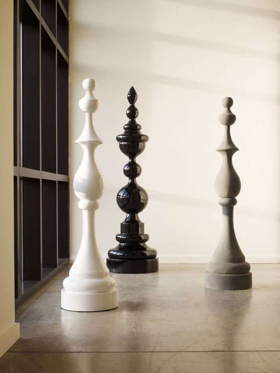 Check Mate Sculpture Gray Finish 