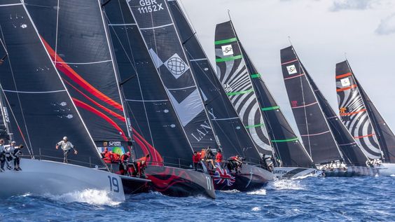 Yachts preparing to race